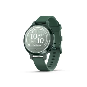 Garmin Lily 2 Active in Lunar Gold with Silver with Jasper Green with Jasper Green Silicone Band