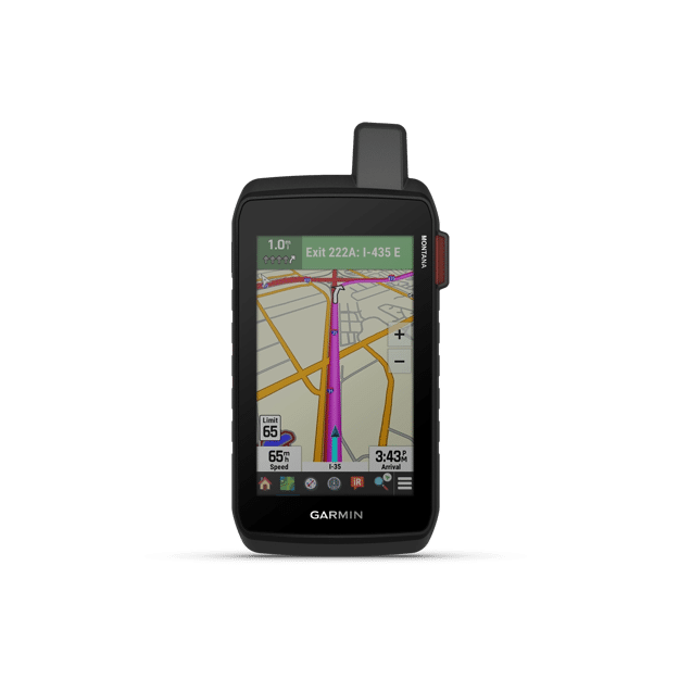 Garmin Montana 700i with directions on map screen