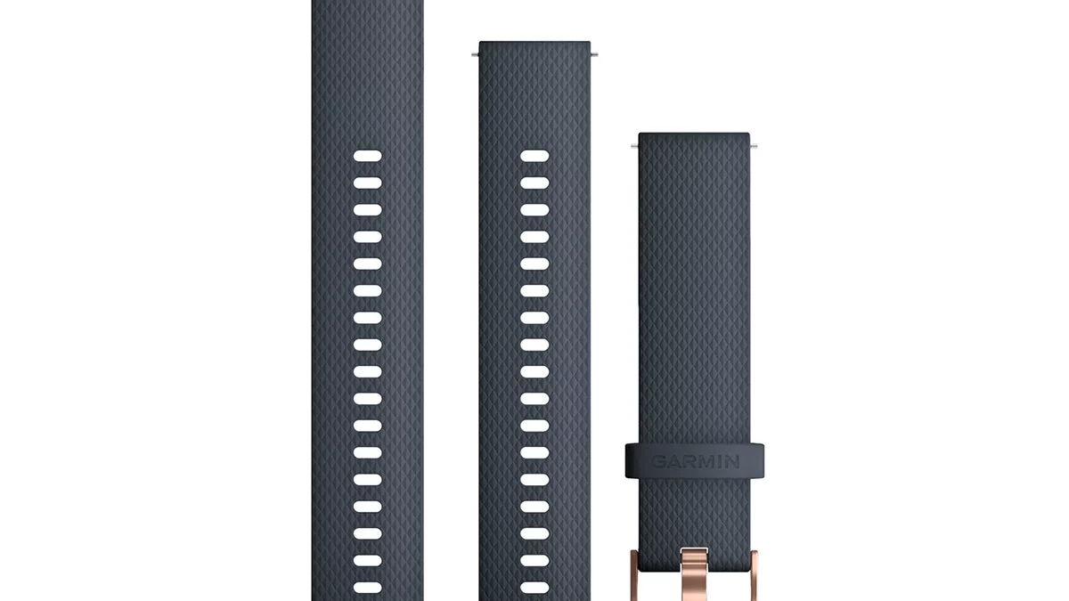 Garmin Quick Release Bands 20mm Granite Blue with Rose Gold Hardware