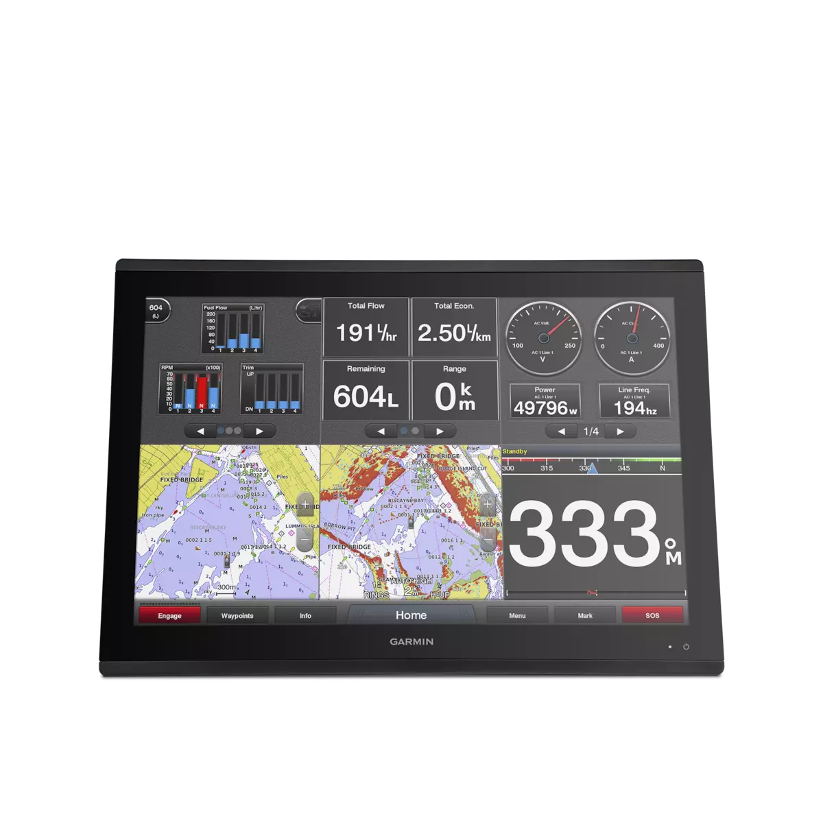 Ledig Rendezvous stål Garmin Marine GPSMAP 8424 MFD 24" Screen Marine Chartplotter – GPS Central