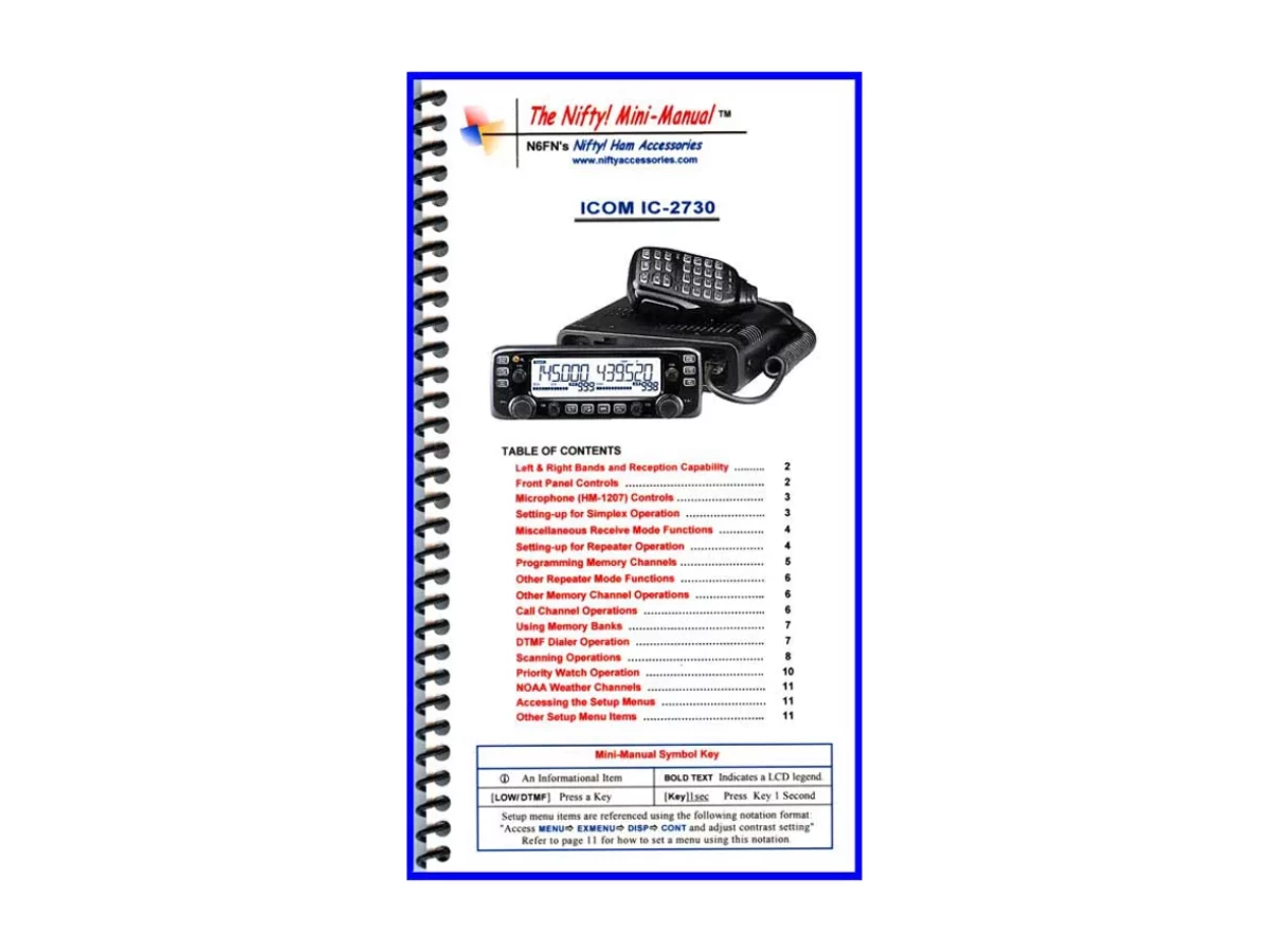 Amateur Radio Books | Nifty IC-2730 Mini Manual - GPSCentral.ca