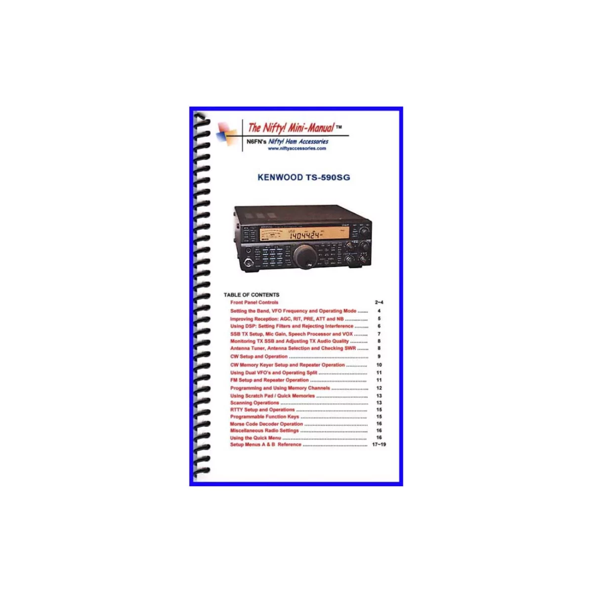 Amateur Radio Books Nifty Mini Manual for Kenwood TS590SG