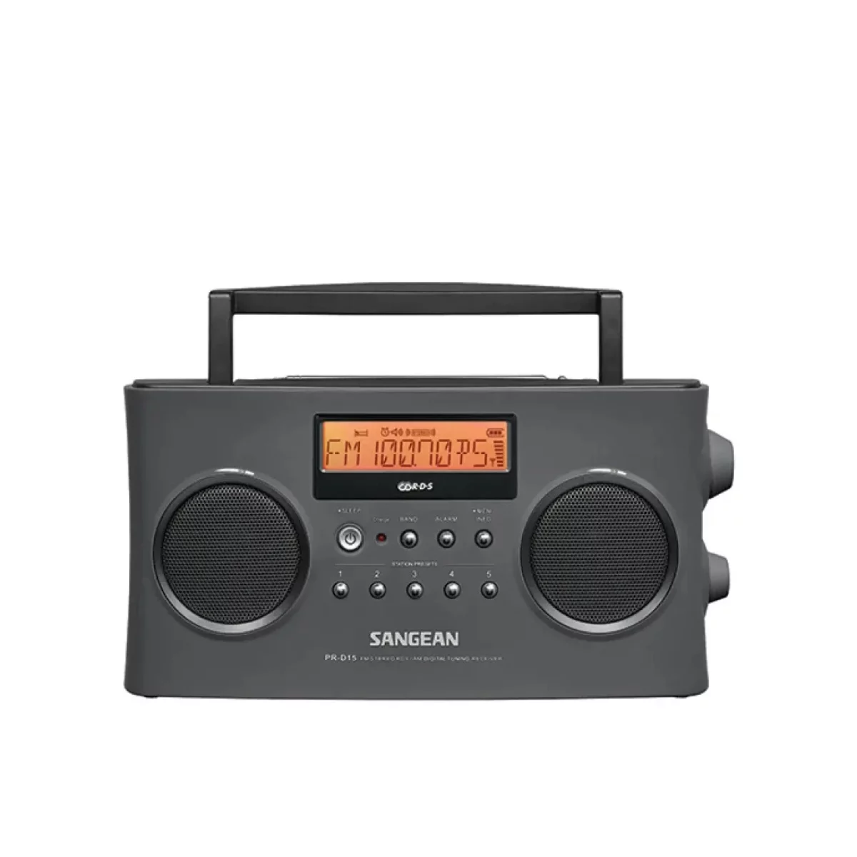 Sangean Black Digital Portable Stereo Receiver with AM/FM Radio - Battery  or AC Powered - 10 Presets - Backlit LCD Display - Headphone Jack - Alarm  in the Boomboxes & Radios department at