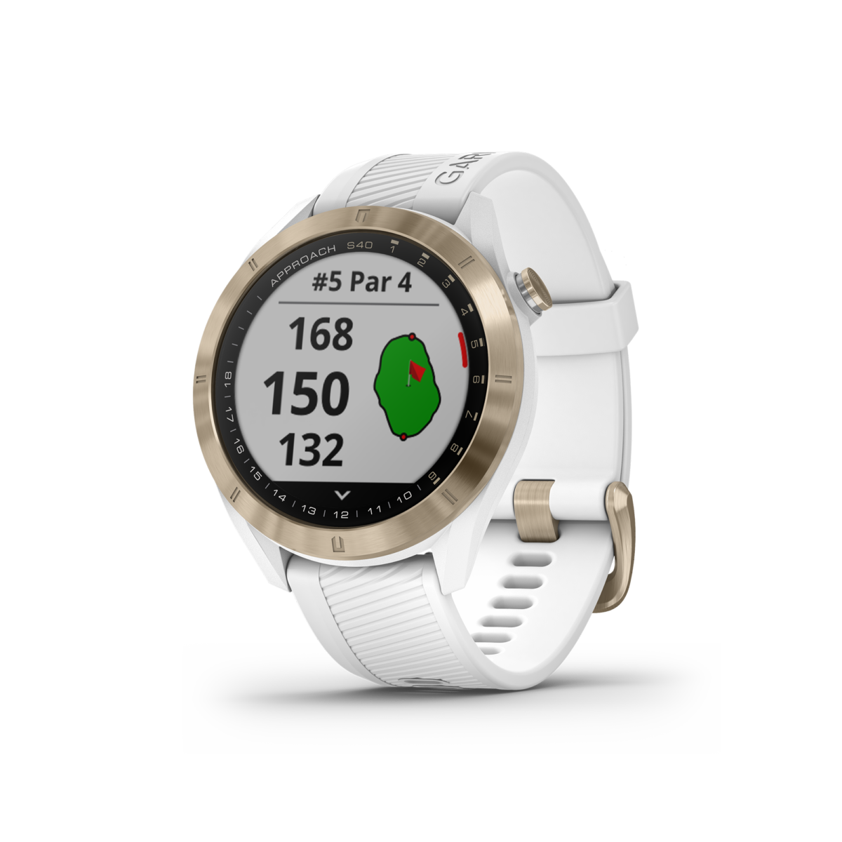 Garmin Approach S40 in white with golfcourse page