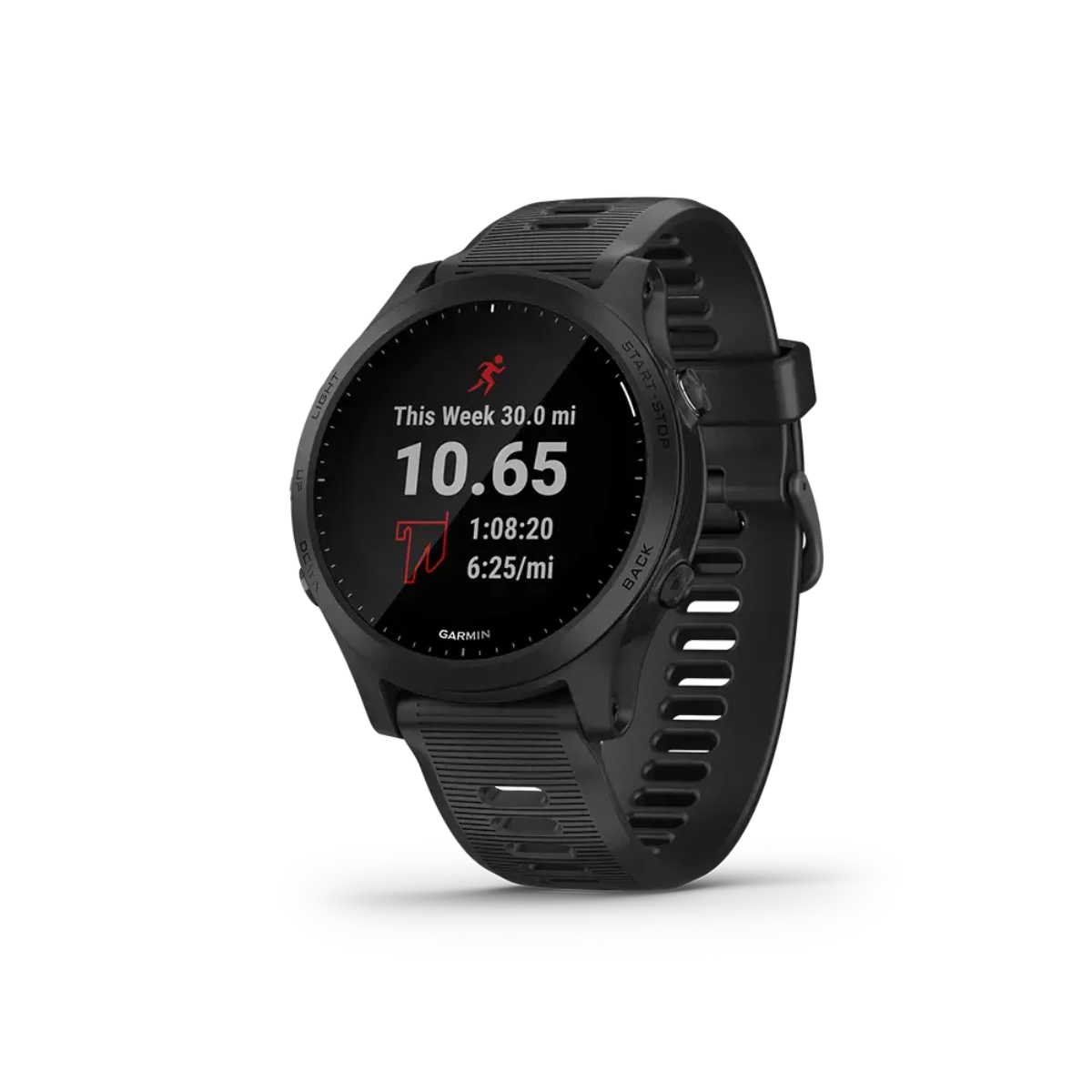 Garmin Forerunner 945 in black with totals page