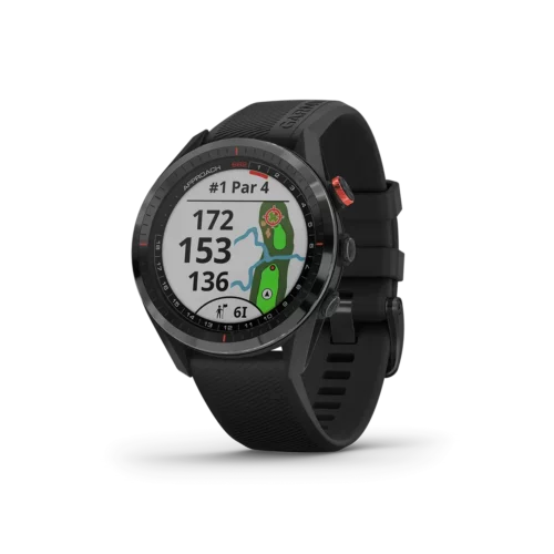 Garmin Approach S62 in black with left hand view