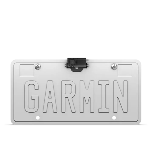 Garmin BC 50 Night Vision Backup Camera mounted on license plate