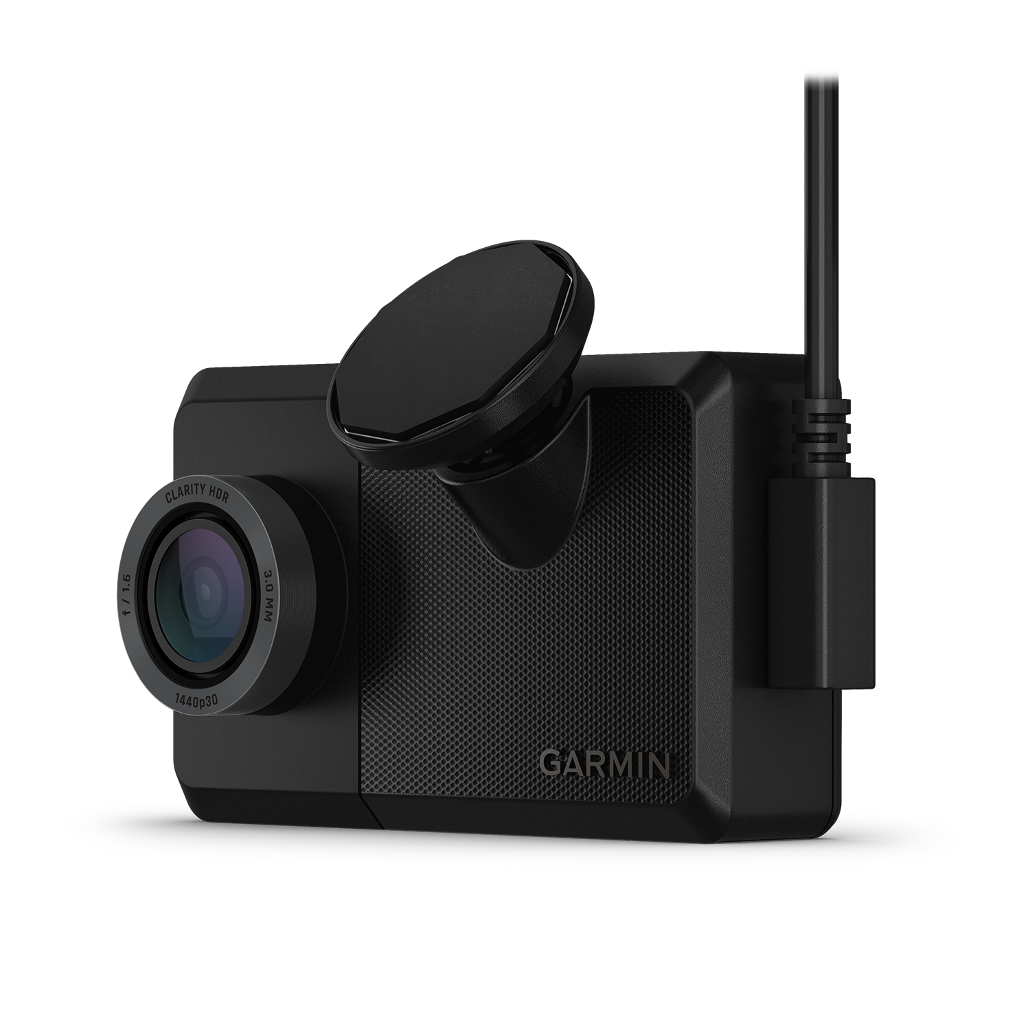 Garmin DashCam Live with power cord going up