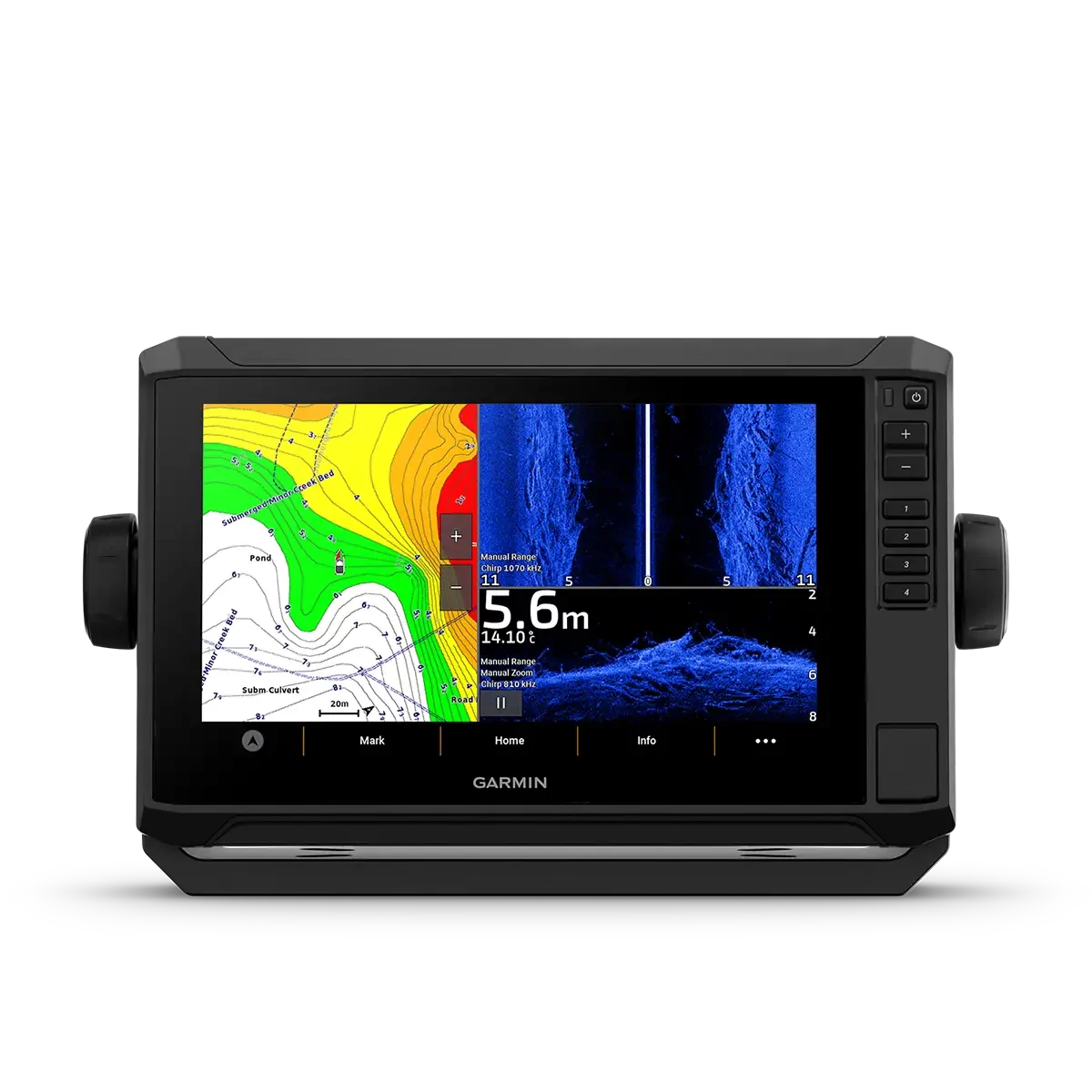 Garmin ECHOMAP UHD2 9" chartplotter with sonar and map view