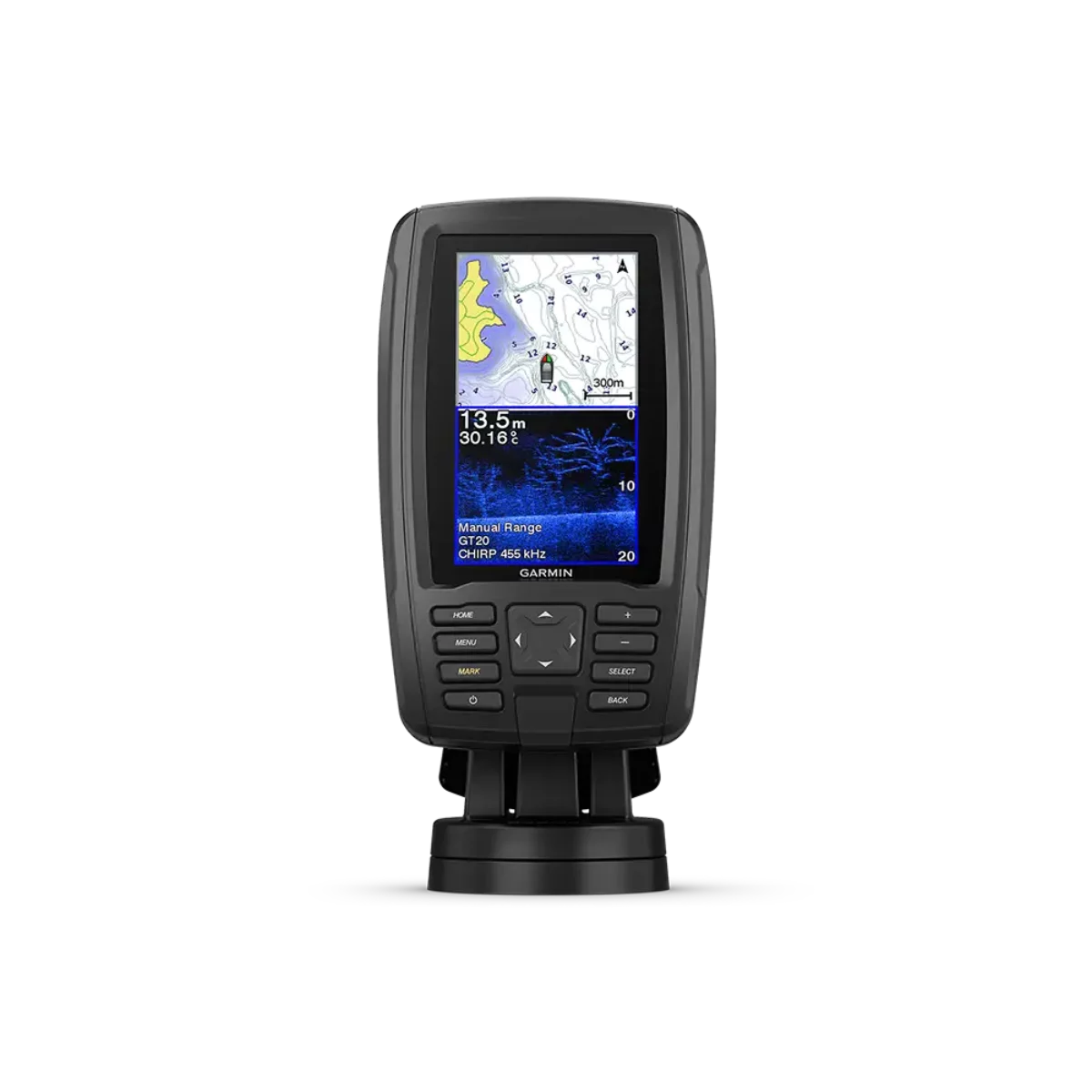 Garmin echoMAP Plus 45cv split screen view with sonar and charts