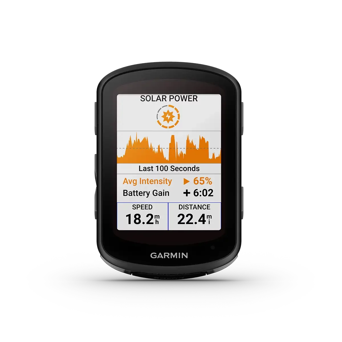 Garmin Edge 540 Solar with solar power page