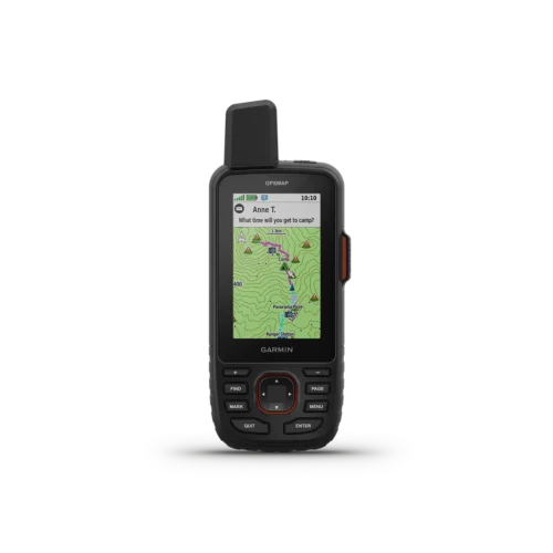 Garmin GPSMAP 67i message and map screen