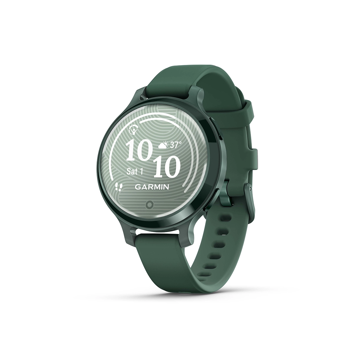 Garmin Lily 2 Active in Lunar Gold with Silver with Jasper Green with Jasper Green Silicone Band