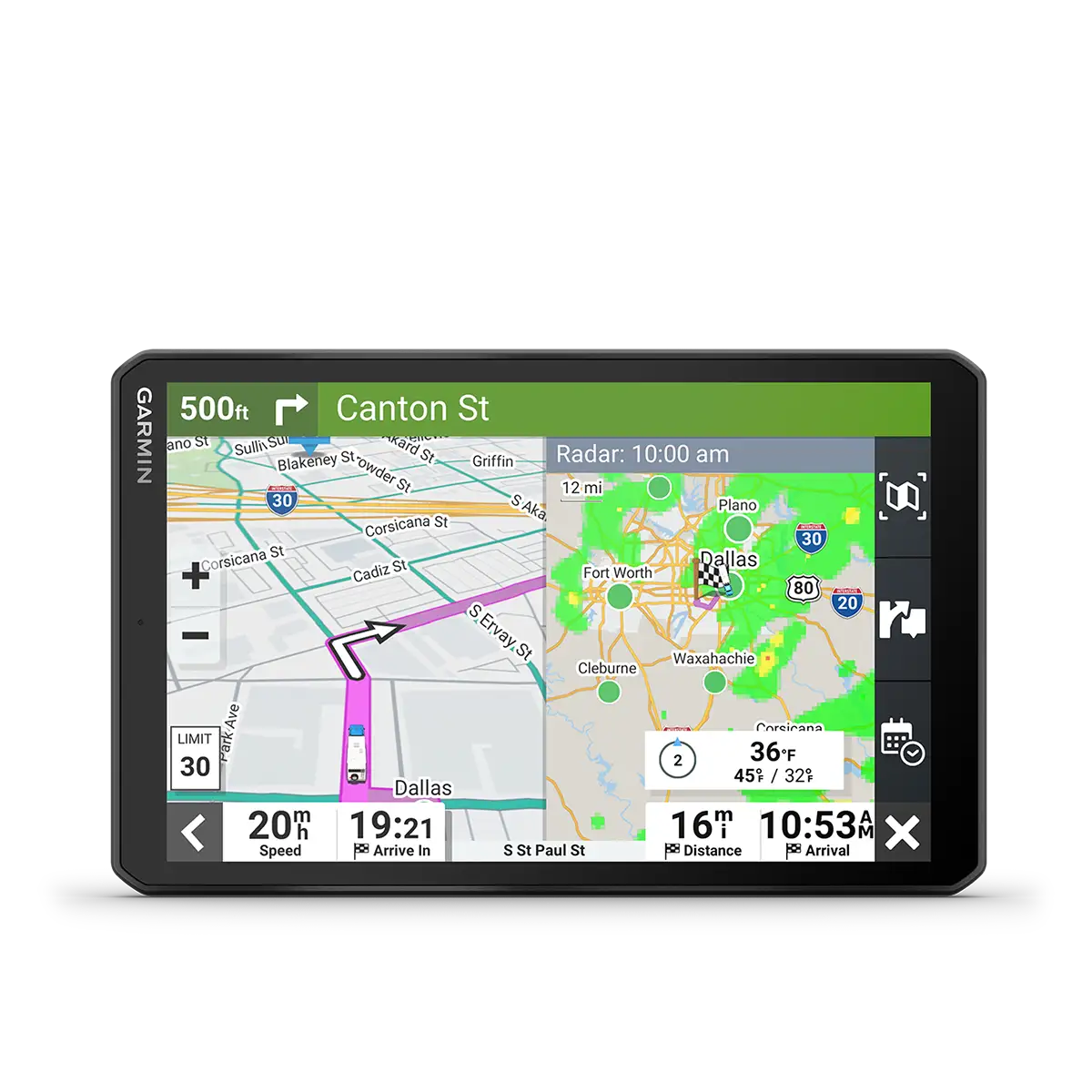 Garmin RV 895 with directions info