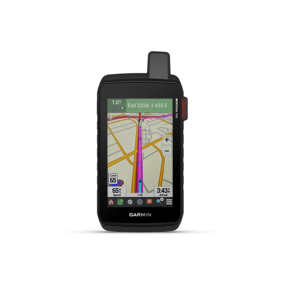 Garmin Montana 700i with directions on map screen