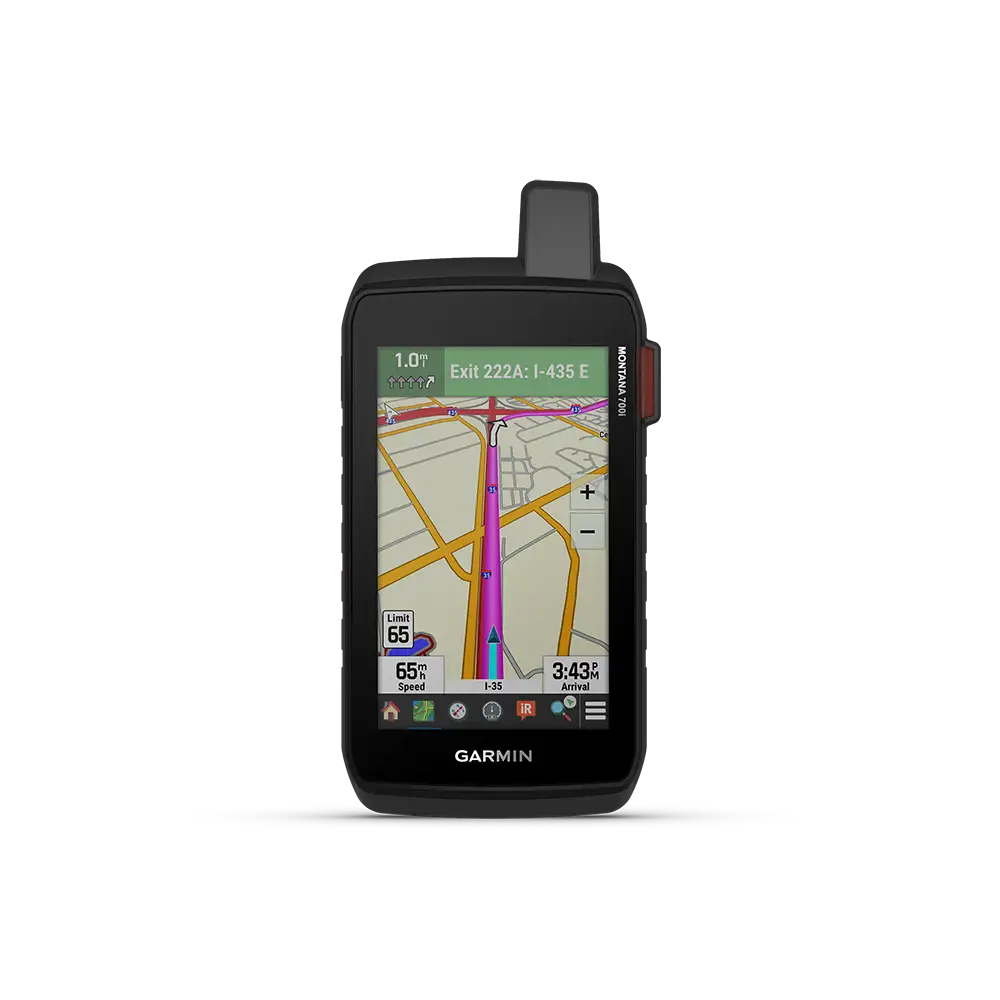 Garmin Montana 700i with directions on map screen