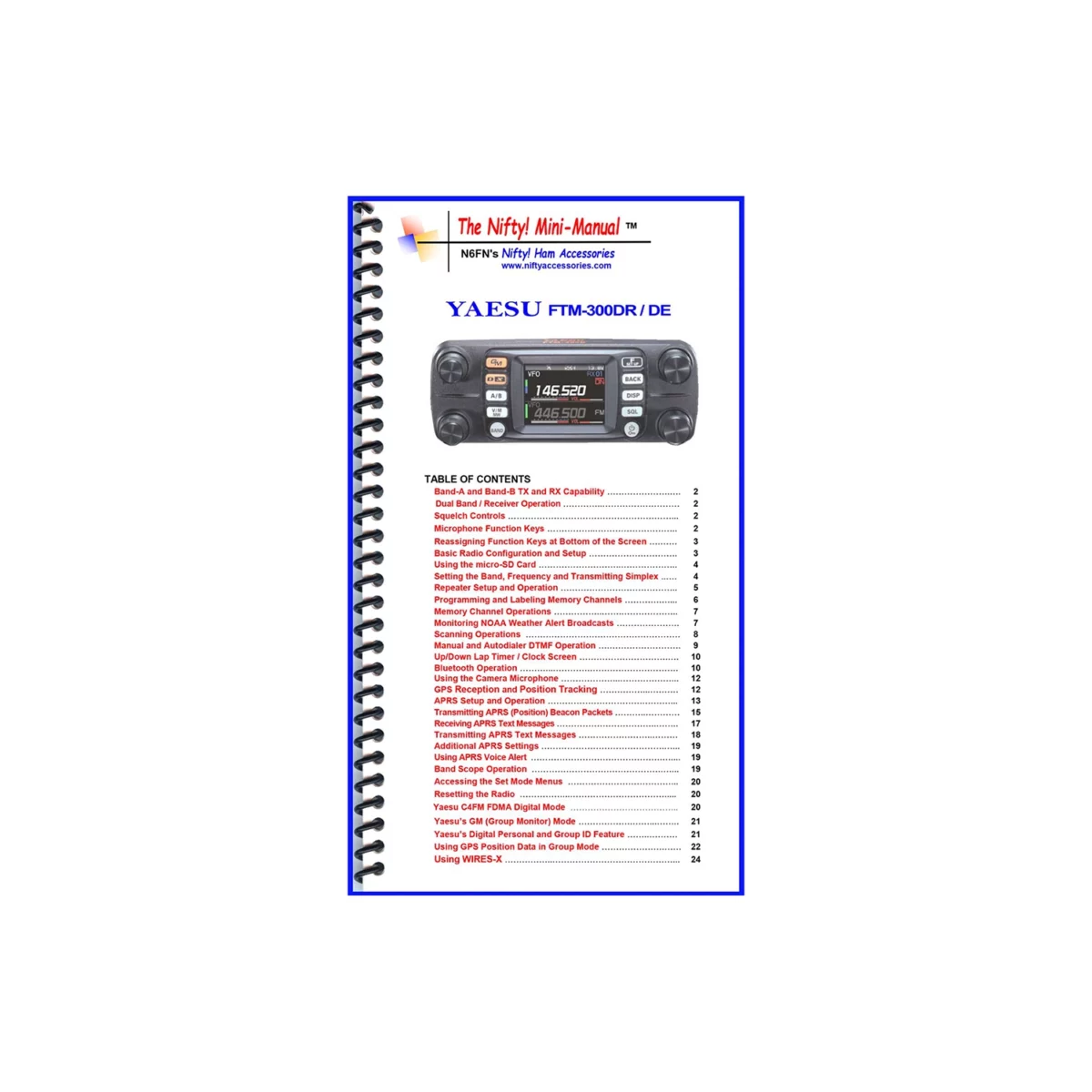 Nifty Mini Manual for Yaesu FTM300DR GPS Central