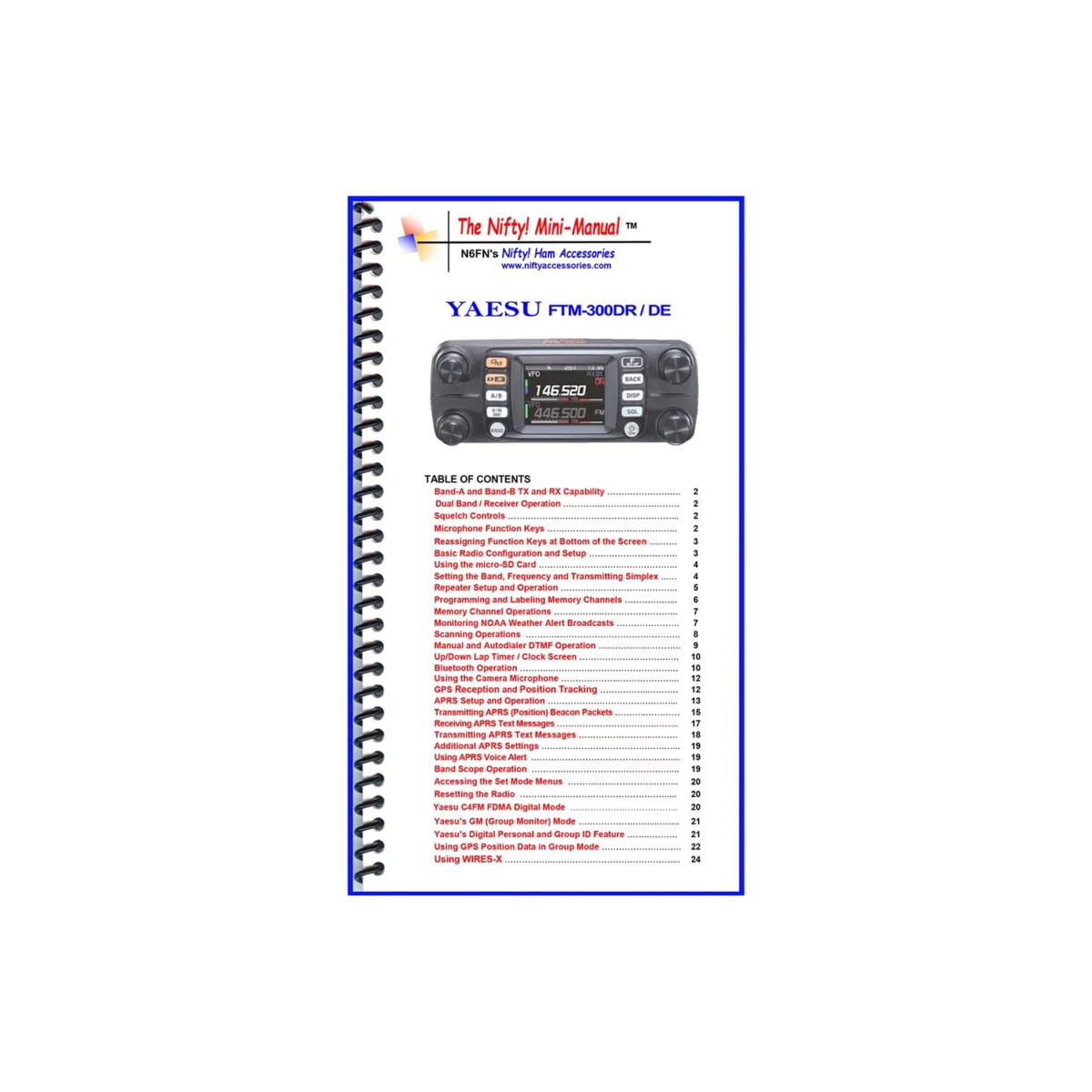 Nifty Yaesu FTM-300DR mini manual