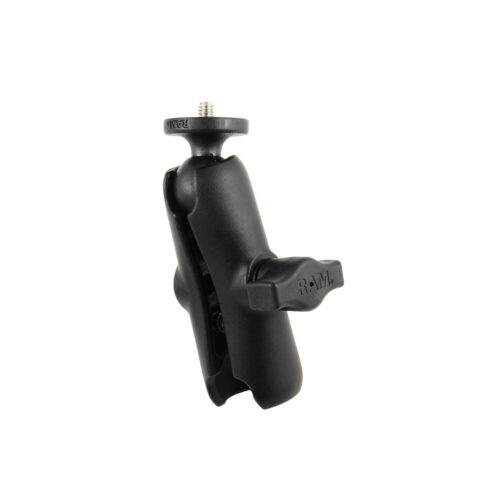 RAM-B-366-201: RAM Double Socket Arm with 1/4"-20 Action Camera Adapter