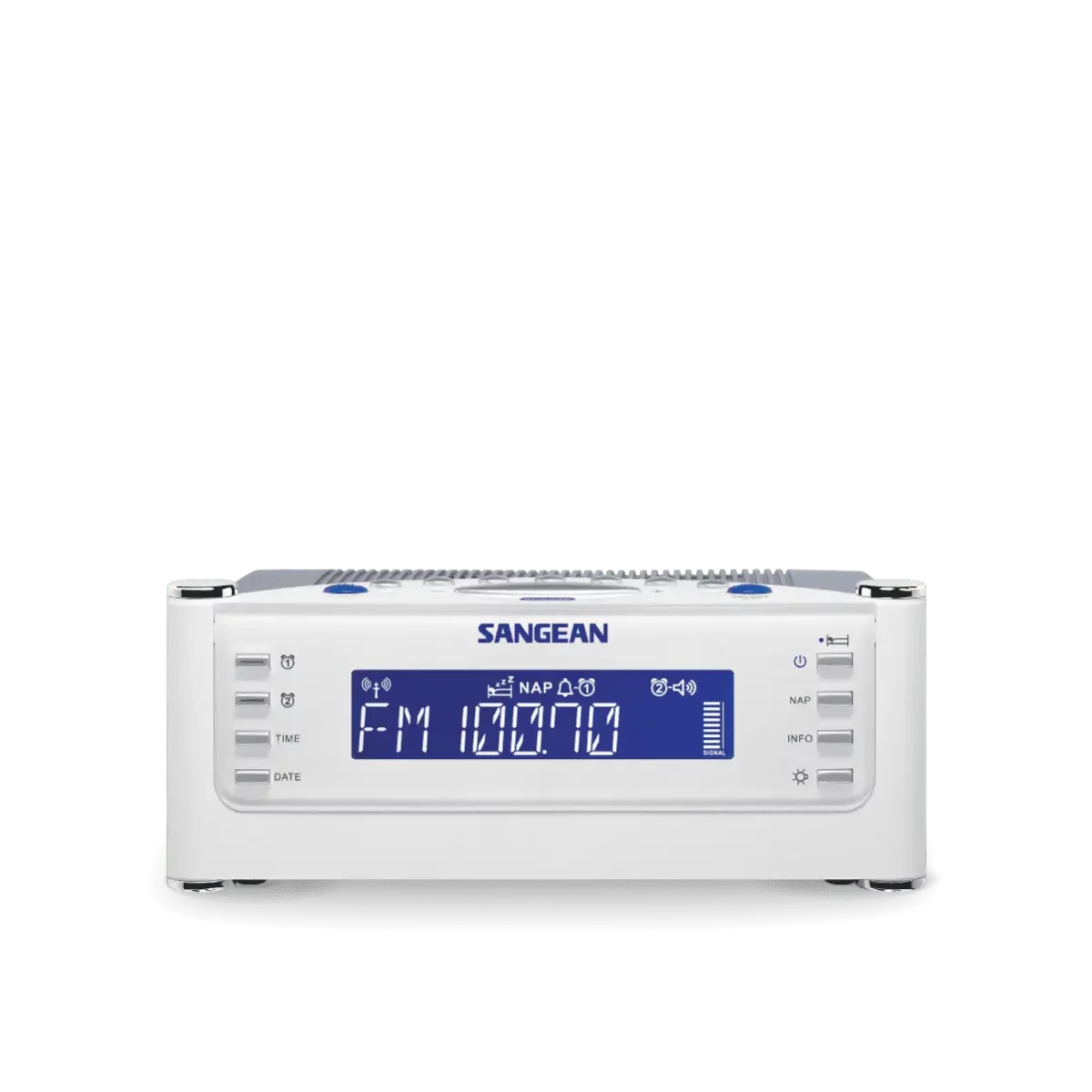 Sangean RCR-22 AM / FM-RBDS / AUX Digital Tuning Radio in white front view