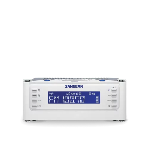 Sangean RCR-22 AM / FM-RBDS / AUX Digital Tuning Radio in white front view