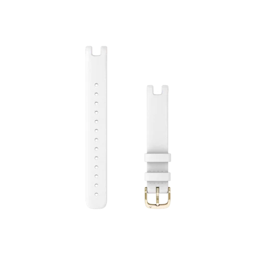 Garmin Watch Bands (14mm) Silicone Band - White with Cream Gold Hardware