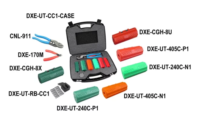 X Engineering Coaxial Cable Prep Tool Kit for Crimp Connectors contents