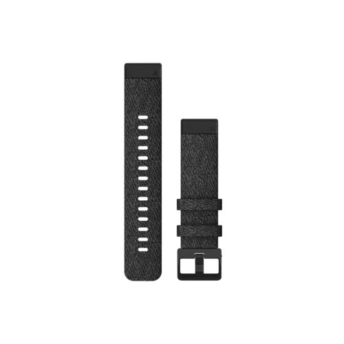 Garmin QuickFit 20 Watch Bands - Heathered Black Nylon with black Hardware