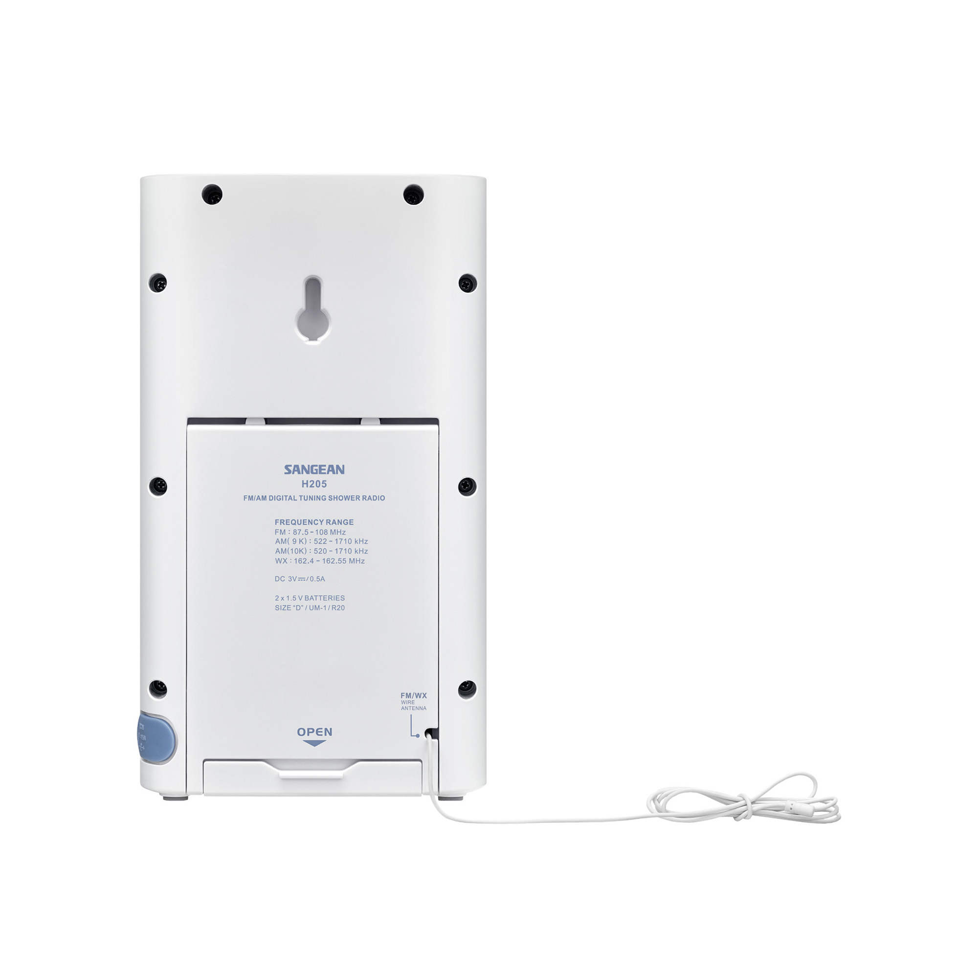 Sangean H205 AM / FM / WX Waterproof Weather Alert Shower Radio GPS